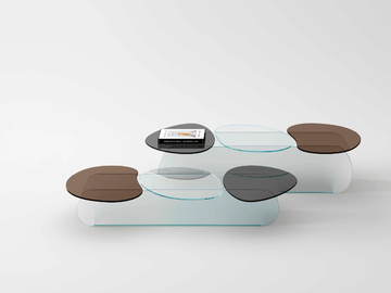LILYPAD - Low glass coffee table by Tonelli Design - view 2